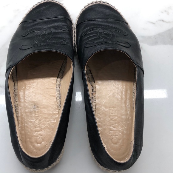 Chanel Espadrilles CC Black Lambskin. Size 40 - Picture 6 of 14